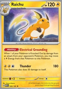 MEW 026/165 Raichu Holo 