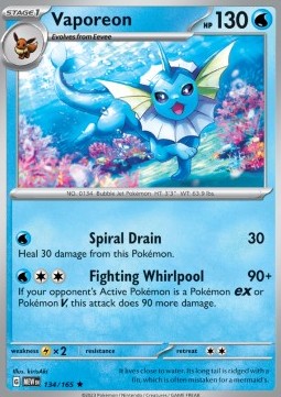 MEW 134/165 Vaporeon Holo