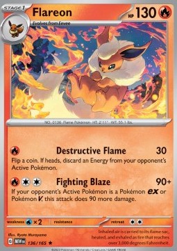 MEW 136/165 Flareon Holo
