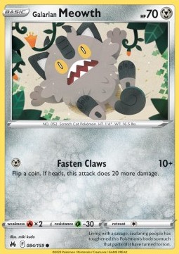CRZ 084/159 Galarian Meowth 