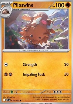 JTG 078/159 Piloswine Reverse Holo