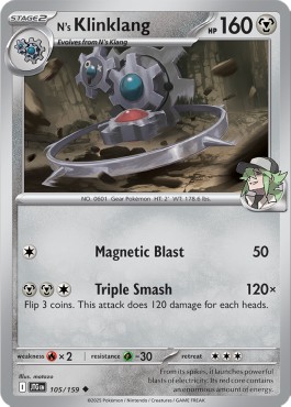 JTG 105/159 N's Klinklang Reverse Holo