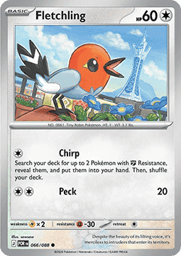 POR 066/088 Fletchling Reverse Holo