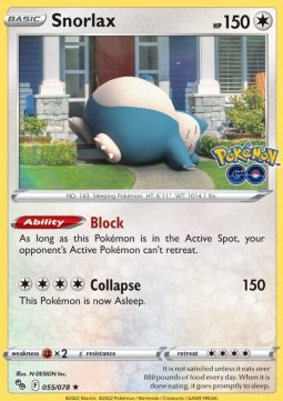 PGO 055/078 Snorlax Holo