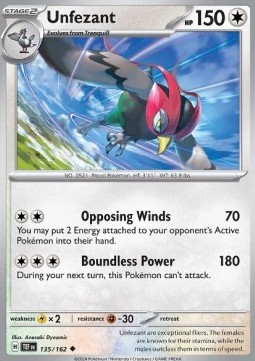 TEF 135/162 Unfezant Reverse Holo