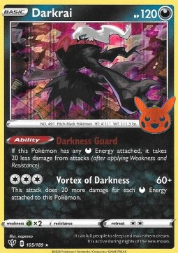 BOO 105/189 Darkrai Holo Halloween Stamp