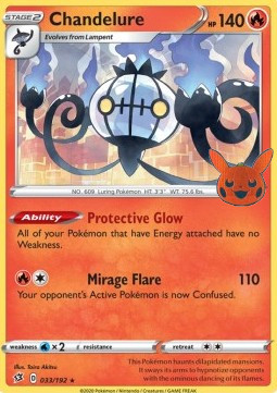 BOO 033/192 Chandelure Holo Halloween Stamp