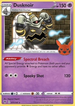 BOO23 071/185 Dusknoir Holo Halloween Stamp