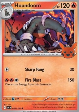 BOO23 034/198 Houndoom Holo Halloween Stamp
